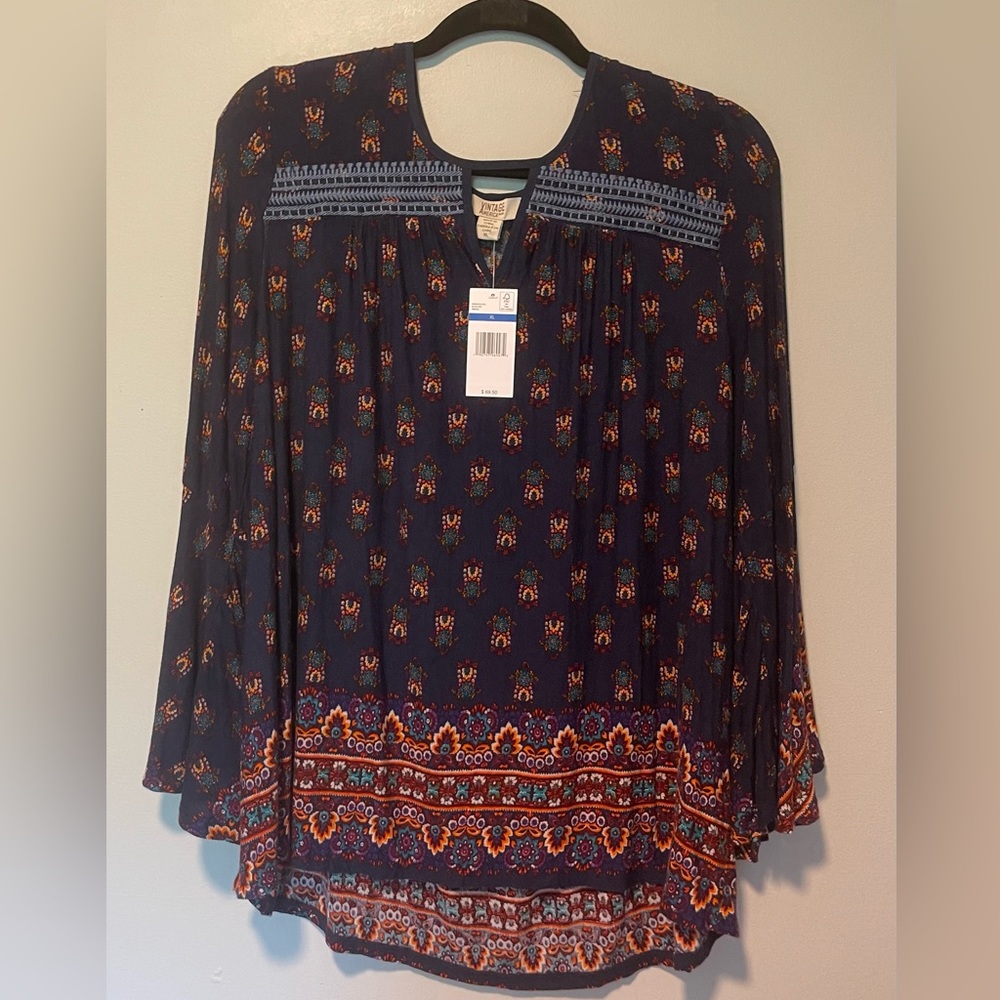 NWT Vintage America Blues Babydoll Tunic Top